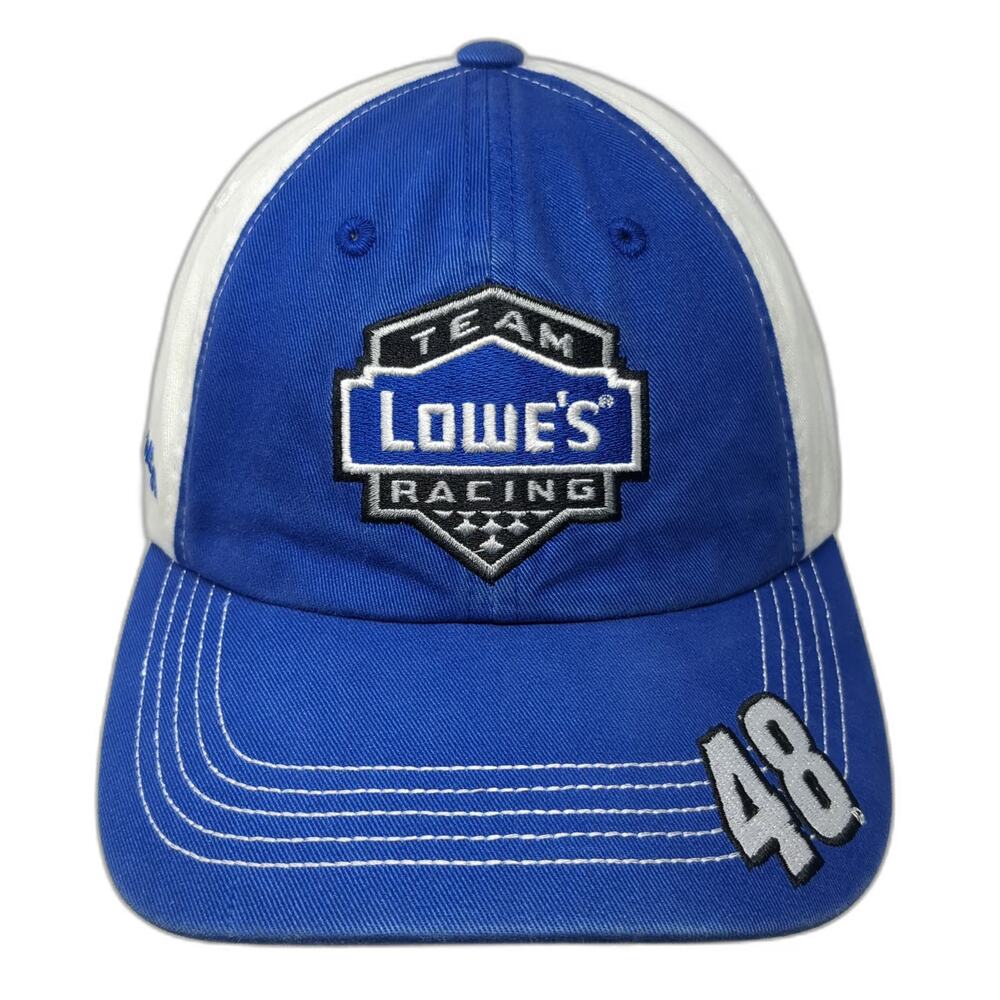 Checkered Flag Sports Baseball Cap Blue One Size Lowe's Racing Johnson 48 Hat